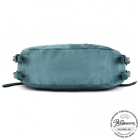 Женская кожаная сумка "Техас" (изумруд нубук)