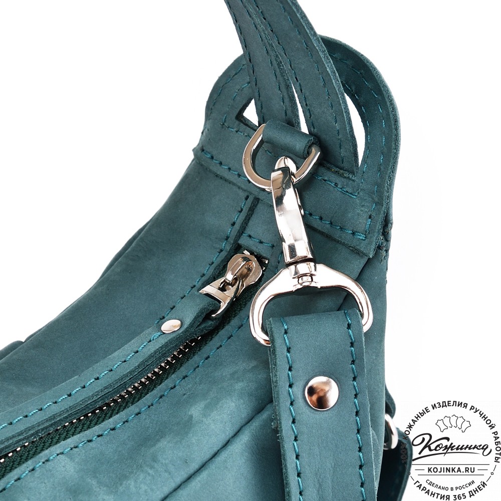 Женская кожаная сумка "Техас" (изумруд нубук)