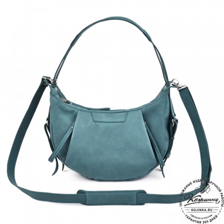 Женская кожаная сумка "Техас" (изумруд нубук)