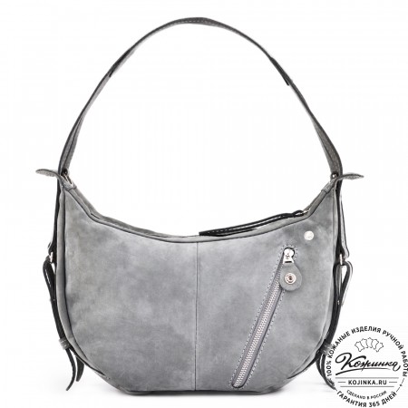 Женская кожаная сумка "Техас" (серый нубук)