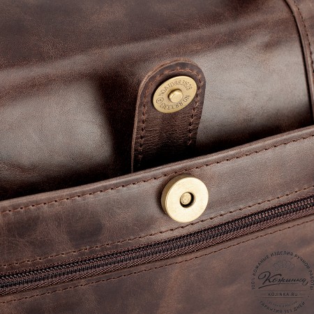 Кожаный портфель "Джозеф" (тёмно-коричневый антик)