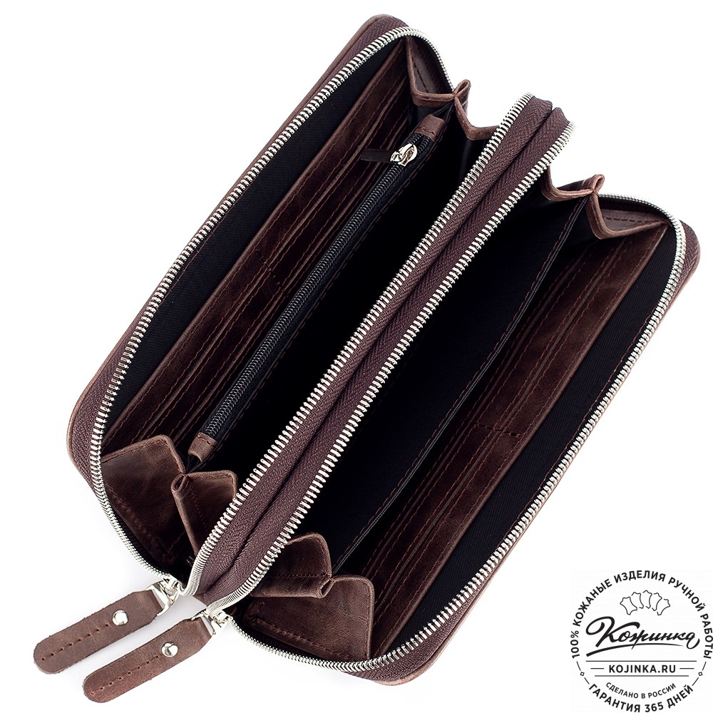 Кожаный клатч "Льюис" (тёмно-коричневый антик) 