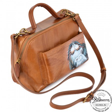 Женская кожаная сумка "Крис" "Кролики чудики"