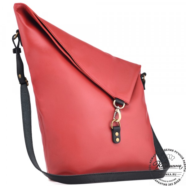 Кожаная сумка "Верона" (красная). фото 1