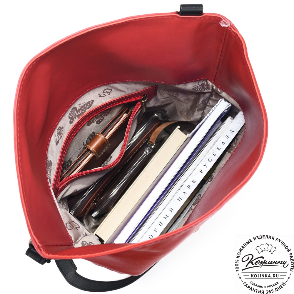 Кожаная сумка "Верона" (красная)