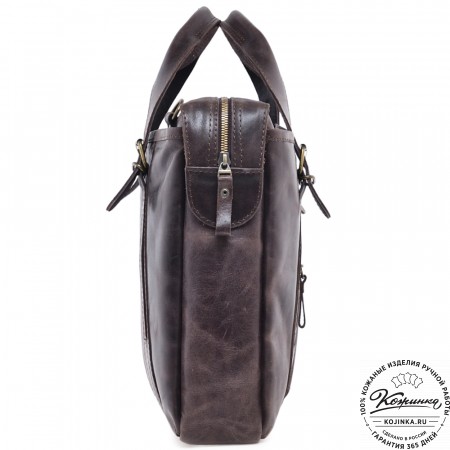 Кожаная деловая сумка "Доминик" (тёмно-коричневый антик)