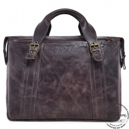Кожаная деловая сумка "Доминик" (тёмно-коричневый антик)