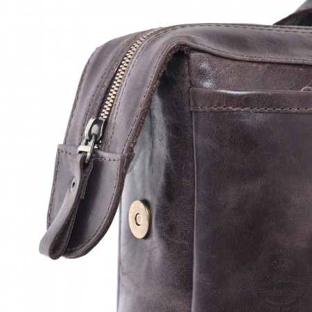 Кожаная деловая сумка "Доминик" (тёмно-коричневый антик)