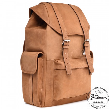  Кожаный рюкзак "Ганнибал" (рыжий крейзи) 
