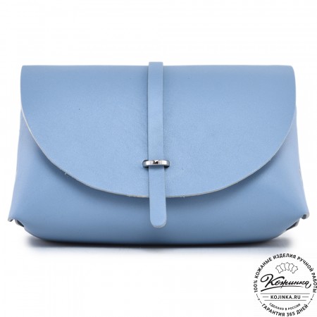  Женская кожаная сумка "Милла макси" (голубая) 