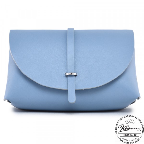  Женская кожаная сумка "Милла макси" (голубая) . фото 1