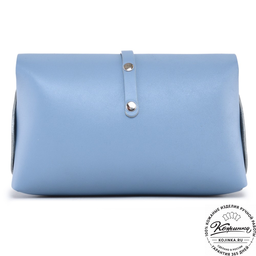  Женская кожаная сумка "Милла макси" (голубая) 