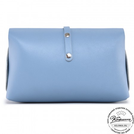  Женская кожаная сумка "Милла макси" (голубая) 