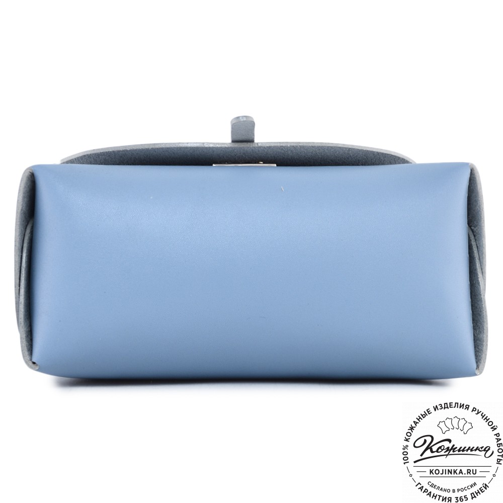  Женская кожаная сумка "Милла макси" (голубая) 
