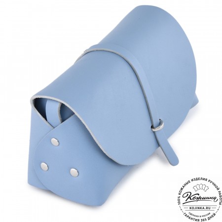  Женская кожаная сумка "Милла макси" (голубая) 