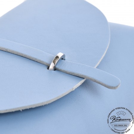  Женская кожаная сумка "Милла макси" (голубая) 