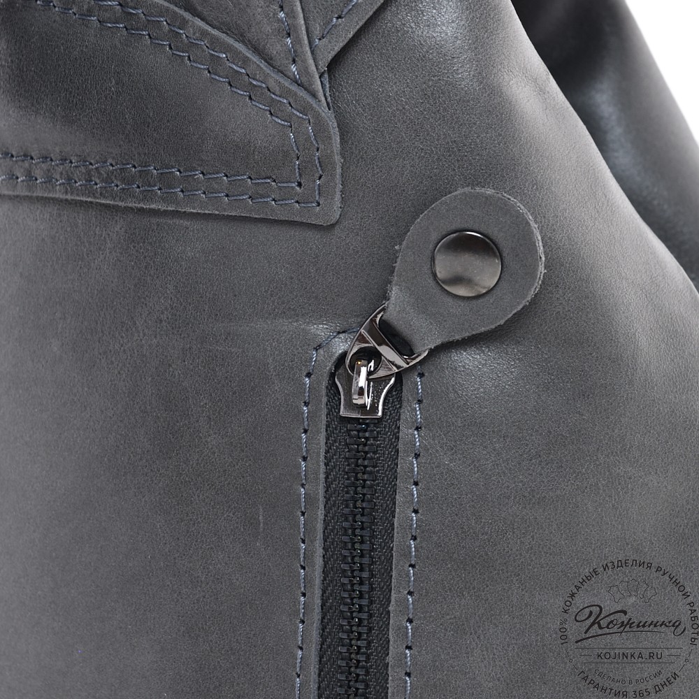  Женский кожаный рюкзак "Паулина" (серый)