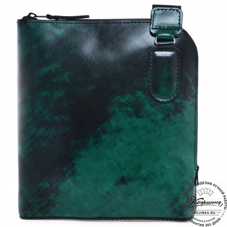  Кожаная сумка "Родос" (зеленый глянец) 