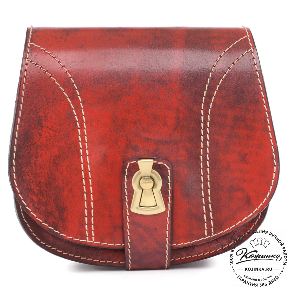 Кожаная сумка ручной работы "Джульетта-нью" (красный глянец)