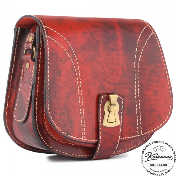 Кожаная сумка ручной работы "Джульетта-нью" (красный глянец). фото 1