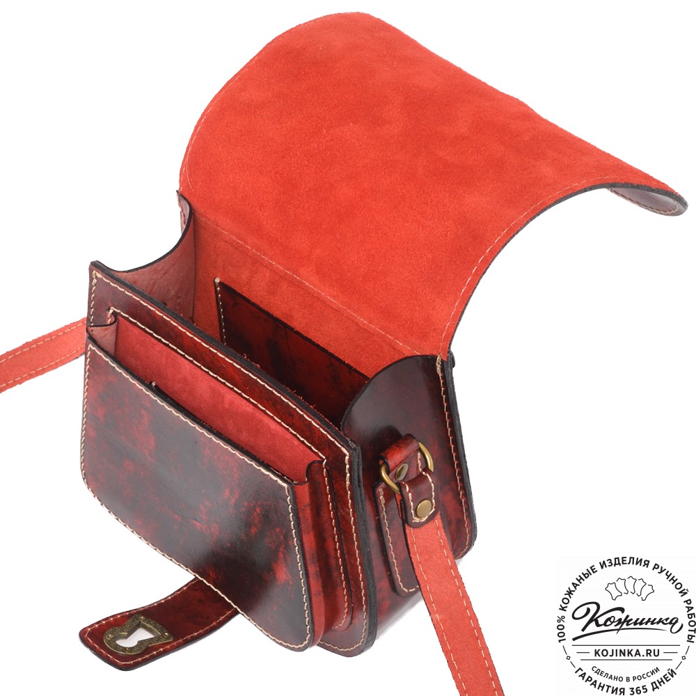 Кожаная сумка ручной работы "Джульетта-нью" (красный глянец)