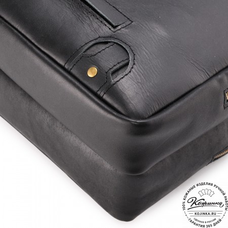 Кожаная мужская сумка-рюкзак "Генри" (чёрная)