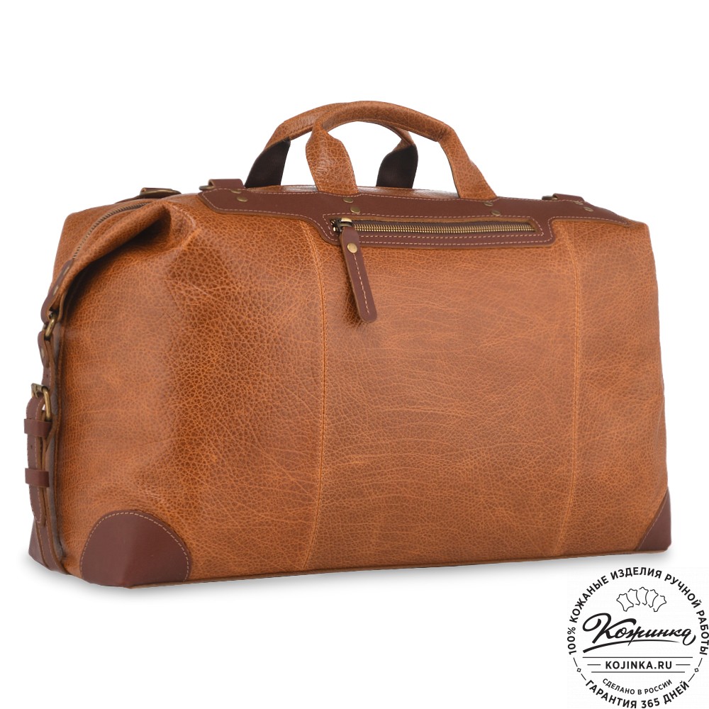 Кожаная дорожная сумка "Мегаполис" (фактура рыжая)