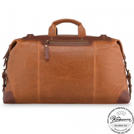 Кожаная дорожная сумка "Мегаполис" (фактура рыжая)