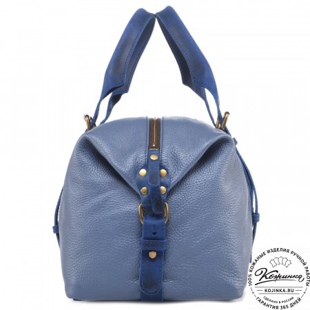 Кожаная дорожно-спортивная сумка Вашингтон (джинс)