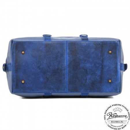 Кожаная дорожно-спортивная сумка Вашингтон (джинс)