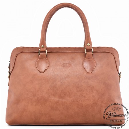  Женская кожаная сумка "Аврора" (рыжая гладкая кожа)
