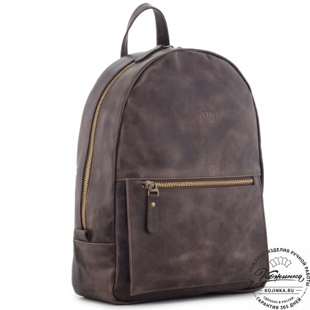  Женский кожаный рюкзак "Джессика" (темно-коричневый антик)