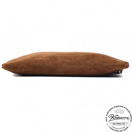  Кожаная косметичка "Флавия" велюр (коричневая) 