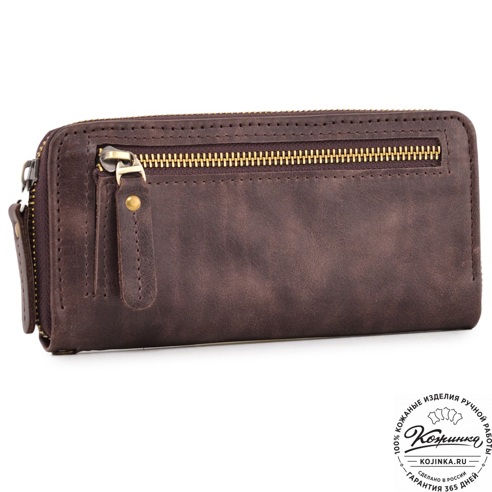  Кожаное портмоне Амстердам (темно-коричневый антик)