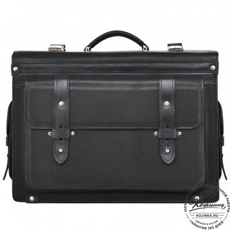 Кожаный портфель-кофр "Корлеоне" (чёрный)