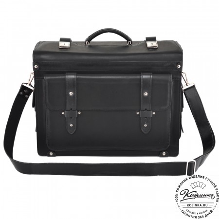 Кожаный портфель-кофр "Корлеоне" (чёрный)