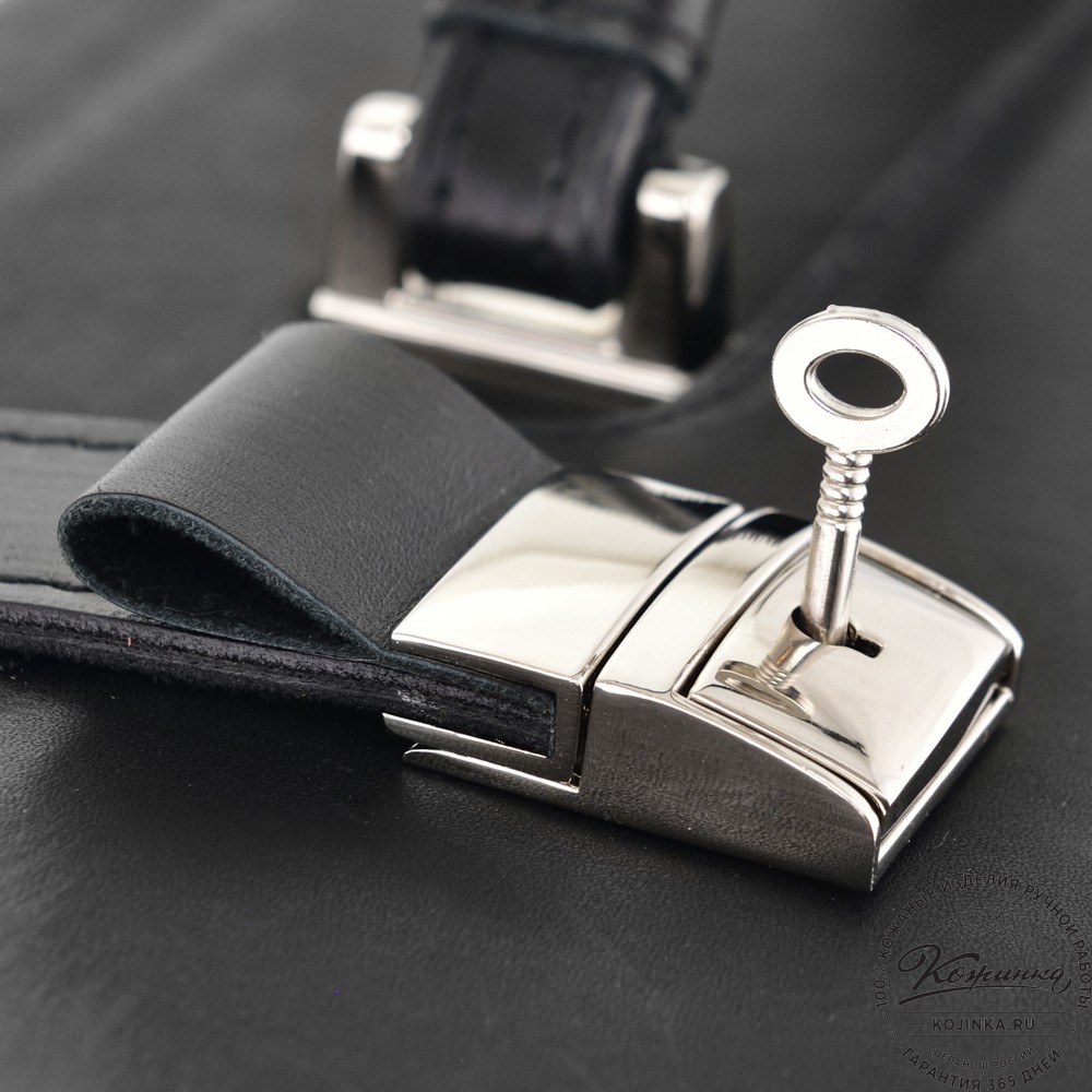 Кожаный портфель-кофр "Корлеоне" (чёрный)