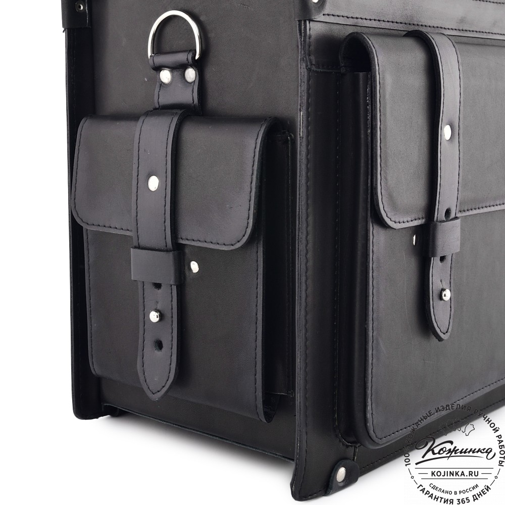 Кожаный портфель-кофр "Корлеоне" (чёрный)