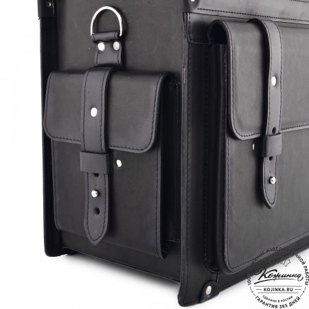 Кожаный портфель-кофр "Корлеоне" (чёрный)