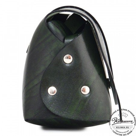 Женская кожаная сумка "Милла макси" (зеленая глянец)