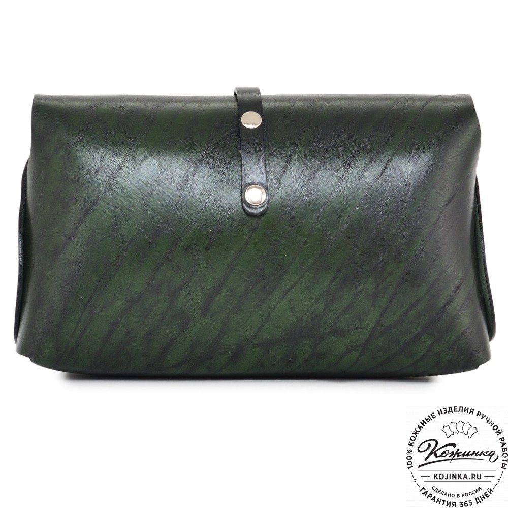 Женская кожаная сумка "Милла макси" (зеленая глянец)
