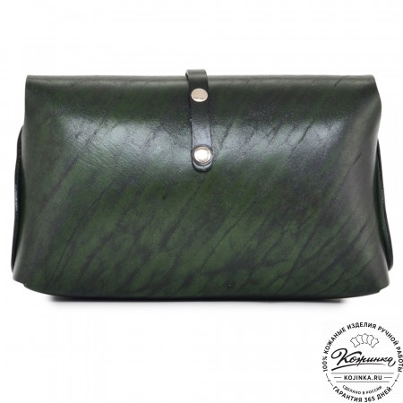 Женская кожаная сумка "Милла макси" (зеленая глянец)