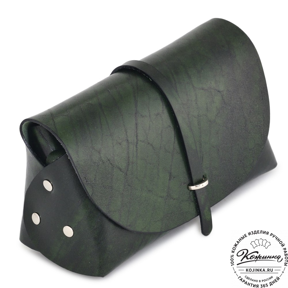 Женская кожаная сумка "Милла макси" (зеленая глянец)