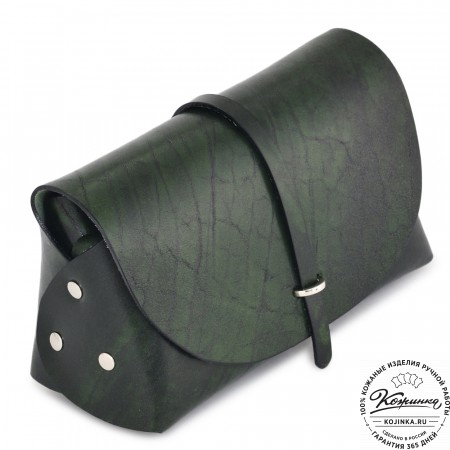 Женская кожаная сумка "Милла макси" (зеленая глянец)