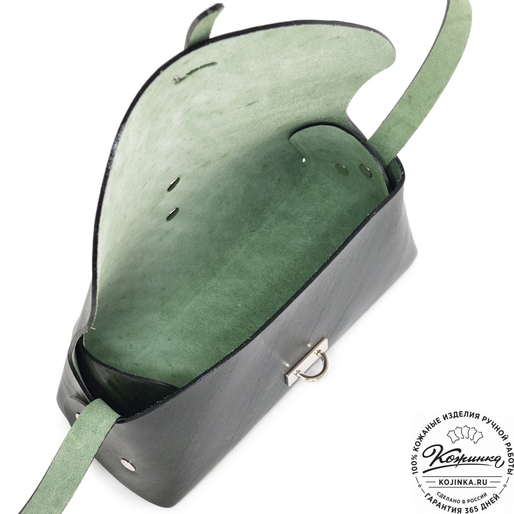 Женская кожаная сумка "Милла макси" (зеленая глянец)