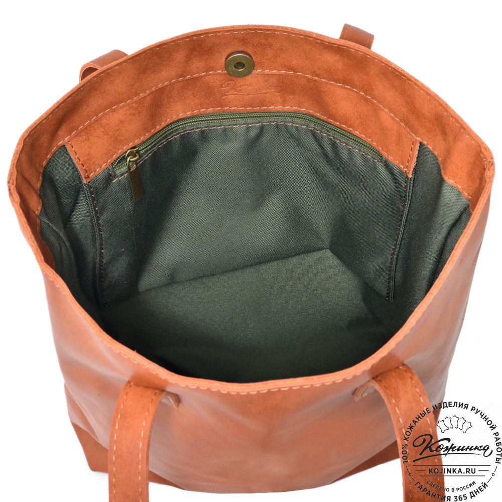  Женская кожаная сумка "Монреаль Нью" (рыжая гладкая кожа) 