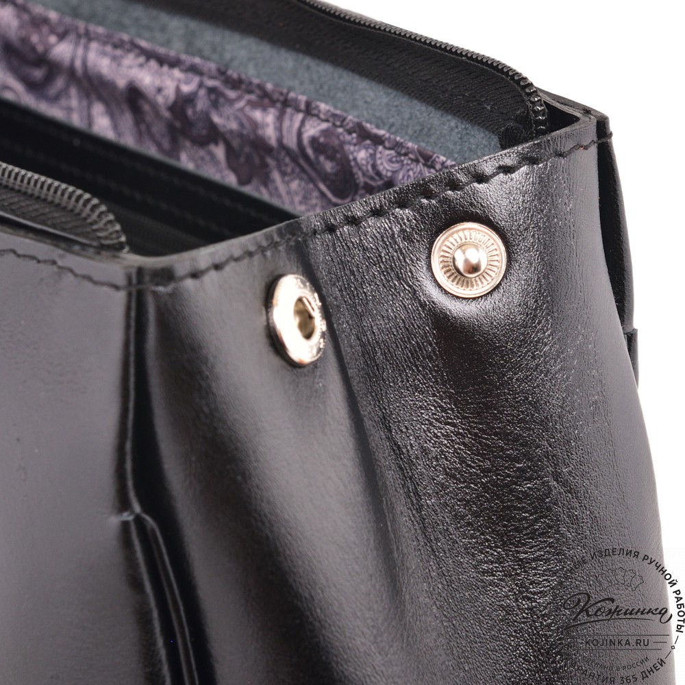  Женская кожаная сумка "Шампань" (черная)