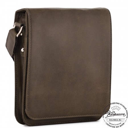 Мужская кожаная сумка "Таллин" (олива)