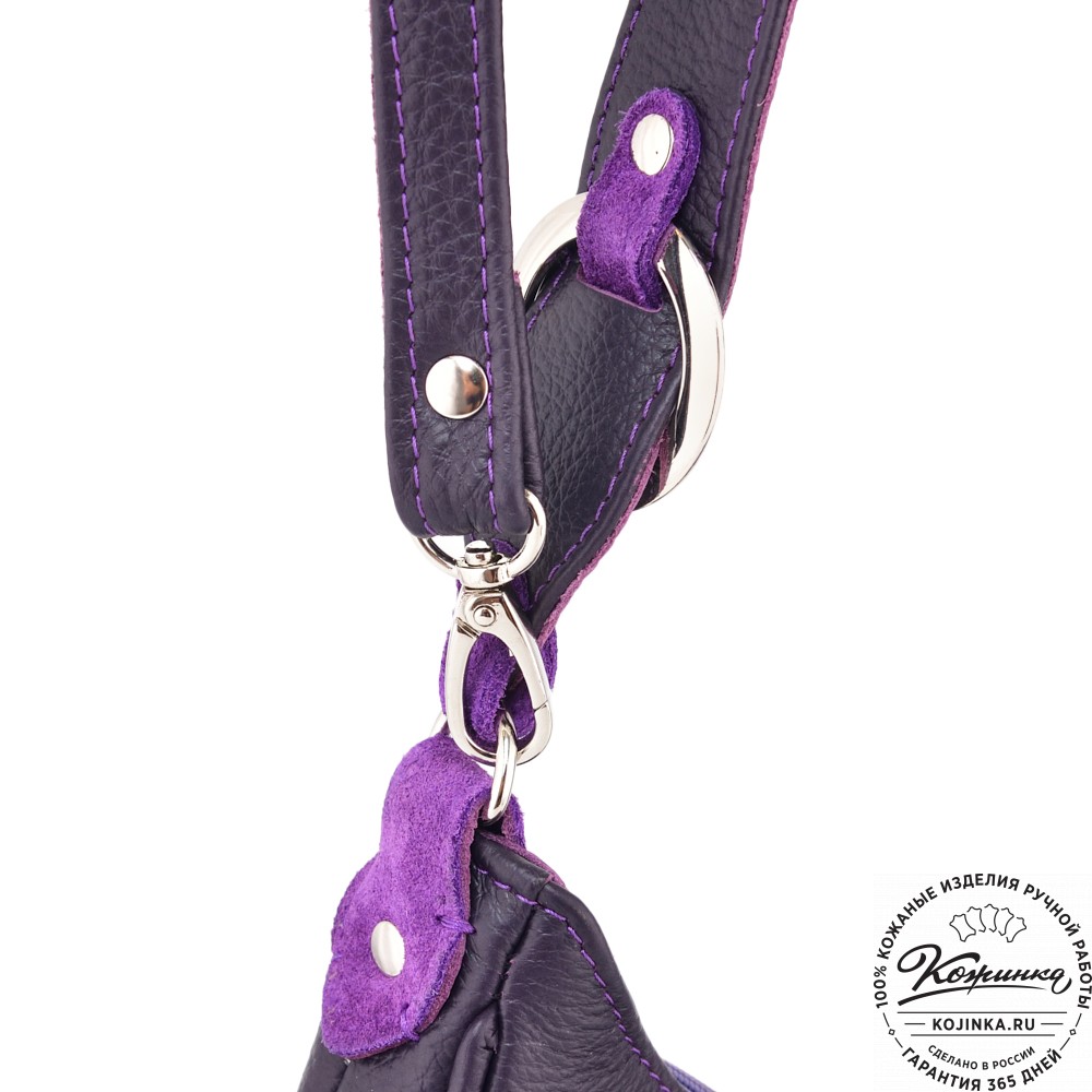  Женская кожаная сумка "Валенсия" (сирень-бордо) 