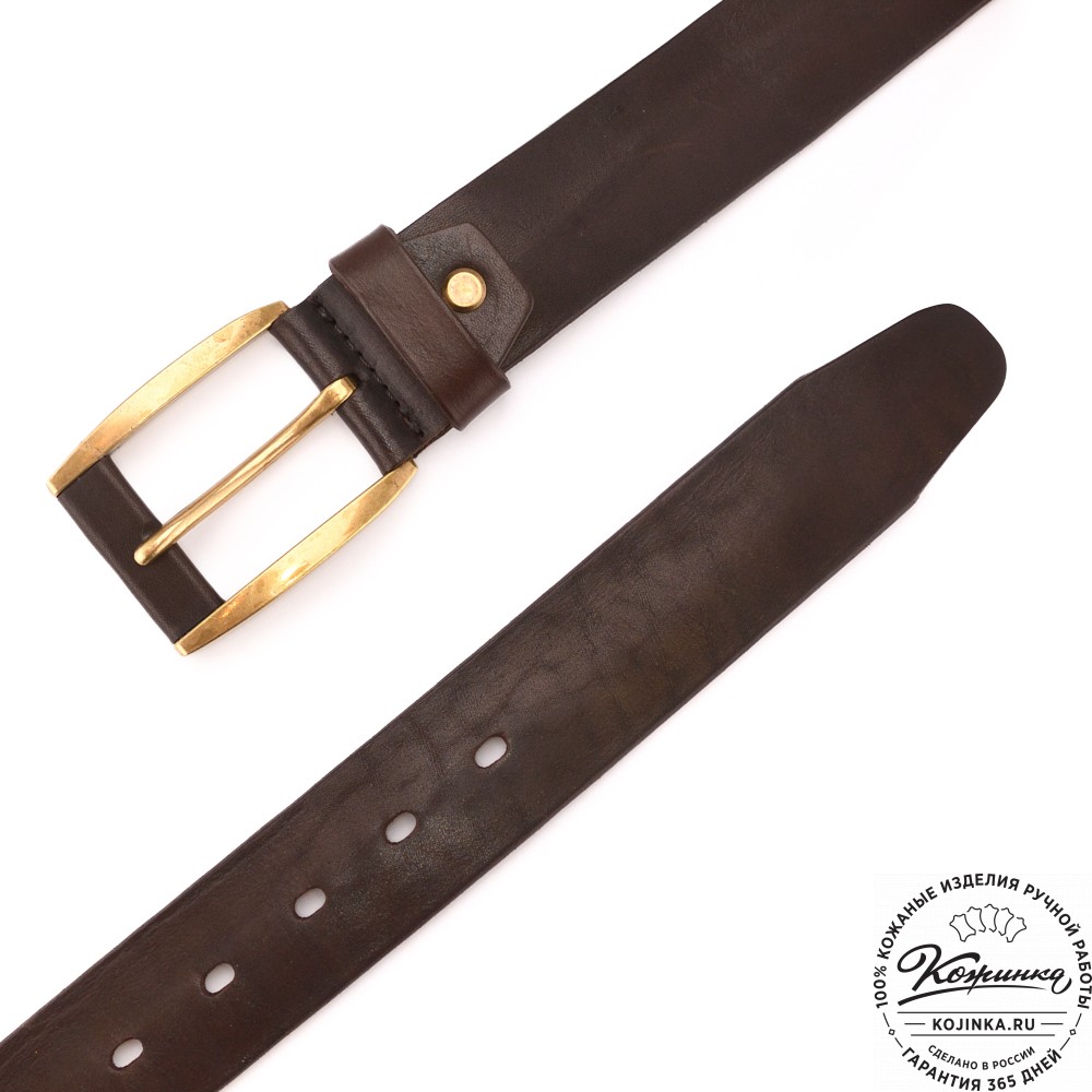Кожаный ремень "Гигант" (коричневый)